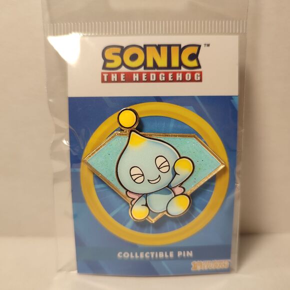 Sonic The Hedgehog Golden Series Enamel Pins Full Set Of 7 Chaos Emerald Badges - Picture 7 of 8
